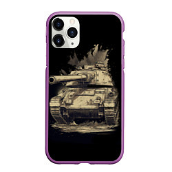 Чехол iPhone 11 Pro матовый Русский танк т54, цвет: 3D-фиолетовый