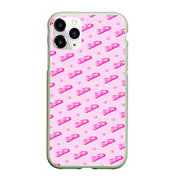 Чехол iPhone 11 Pro матовый Паттерн - Барби и сердечки, цвет: 3D-салатовый