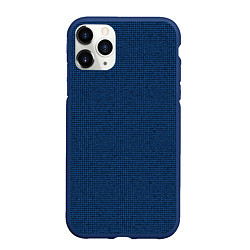 Чехол iPhone 11 Pro матовый Мелкая синяя плитка текстура, цвет: 3D-тёмно-синий