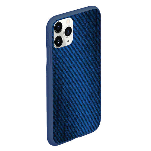 Чехол iPhone 11 Pro матовый Мелкая синяя плитка текстура / 3D-Тёмно-синий – фото 2