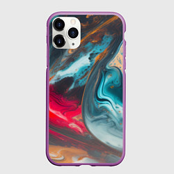 Чехол iPhone 11 Pro матовый Палитра масло, цвет: 3D-фиолетовый