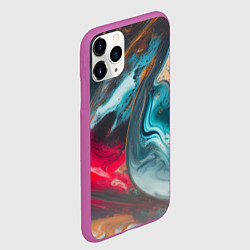 Чехол iPhone 11 Pro матовый Палитра масло, цвет: 3D-фиолетовый — фото 2