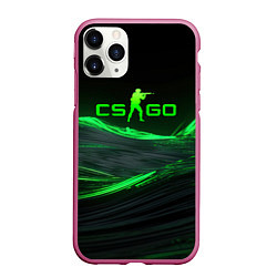 Чехол iPhone 11 Pro матовый CSGO neon green logo