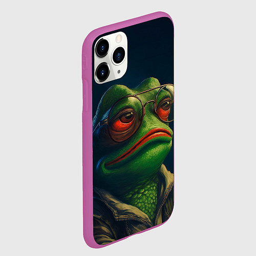 Чехол iPhone 11 Pro матовый Pepe frog / 3D-Фиолетовый – фото 2