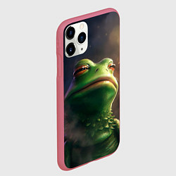 Чехол iPhone 11 Pro матовый Подозрительная Пепе, цвет: 3D-малиновый — фото 2