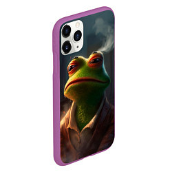 Чехол iPhone 11 Pro матовый Frog Pepe, цвет: 3D-фиолетовый — фото 2