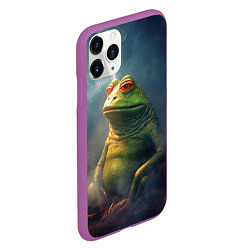 Чехол iPhone 11 Pro матовый Пепе лягушка, цвет: 3D-фиолетовый — фото 2