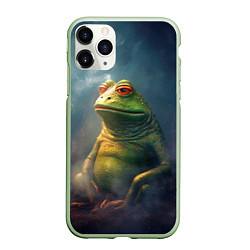 Чехол iPhone 11 Pro матовый Пепе лягушка, цвет: 3D-салатовый
