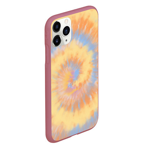 Чехол iPhone 11 Pro матовый Tie-Dye дизайн / 3D-Малиновый – фото 2