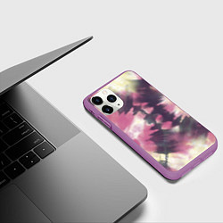 Чехол iPhone 11 Pro матовый Tie-Dye дизайн, цвет: 3D-фиолетовый — фото 2
