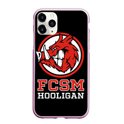 Чехол iPhone 11 Pro матовый FCSM хулиган, цвет: 3D-розовый