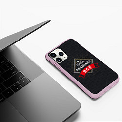 Чехол iPhone 11 Pro матовый Папа всегда решает все, цвет: 3D-розовый — фото 2