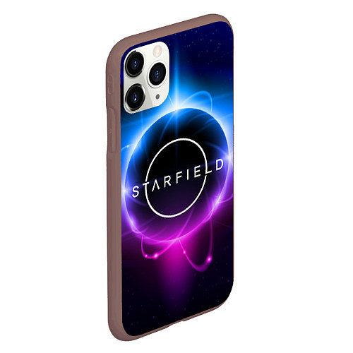Чехол iPhone 11 Pro матовый Starfield space logo / 3D-Коричневый – фото 2