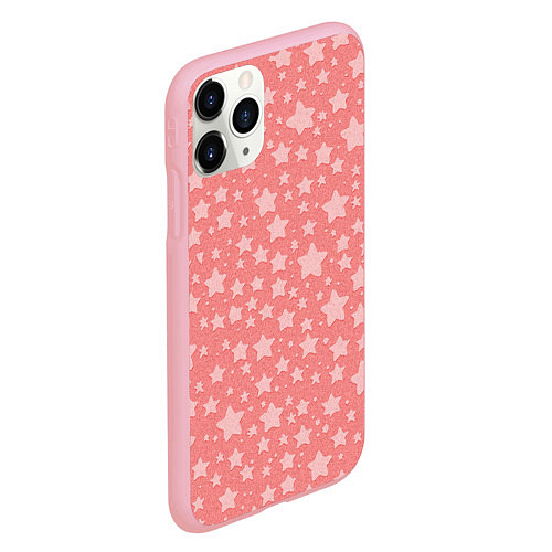 Чехол iPhone 11 Pro матовый Розовый паттерн со звёздами / 3D-Баблгам – фото 2