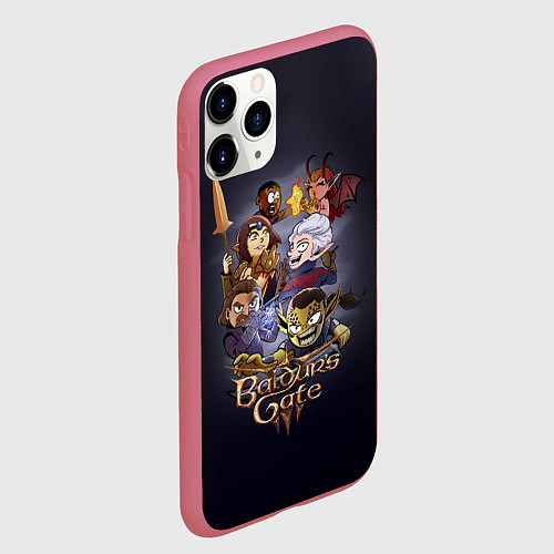 Чехол iPhone 11 Pro матовый Спутники Baldurs Gate 3 / 3D-Малиновый – фото 2