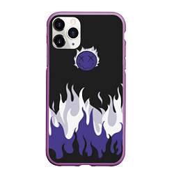 Чехол iPhone 11 Pro матовый Black fire emoji