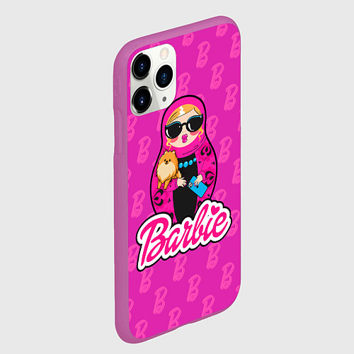 Чехол iPhone 11 Pro матовый Девушка Барби / 3D-Фиолетовый – фото 2