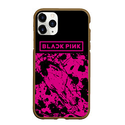 Чехол iPhone 11 Pro матовый Black pink - emblem - pattern - music, цвет: 3D-коричневый