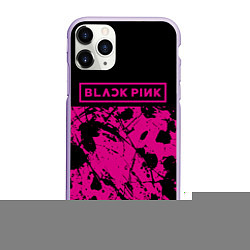 Чехол iPhone 11 Pro матовый Black pink - emblem - pattern - music