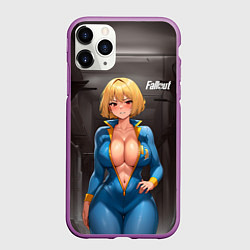 Чехол iPhone 11 Pro матовый Fallout anime girl