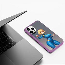 Чехол iPhone 11 Pro матовый Аниме девушка из фалаут, цвет: 3D-фиолетовый — фото 2