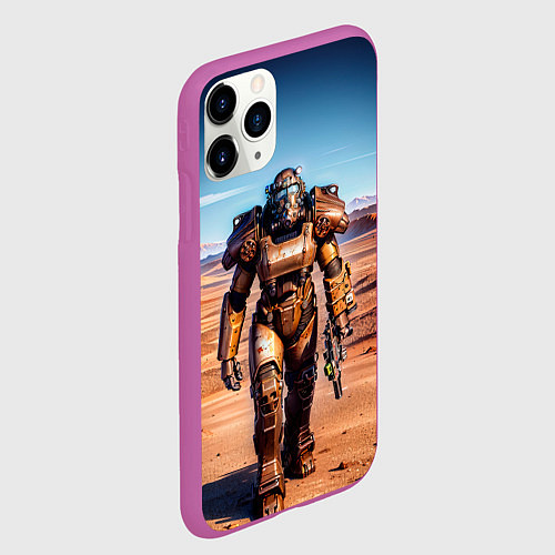 Чехол iPhone 11 Pro матовый Fallout power / 3D-Фиолетовый – фото 2