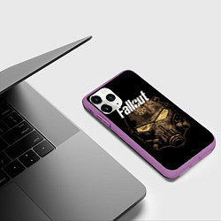 Чехол iPhone 11 Pro матовый Шлем фалаут, цвет: 3D-фиолетовый — фото 2