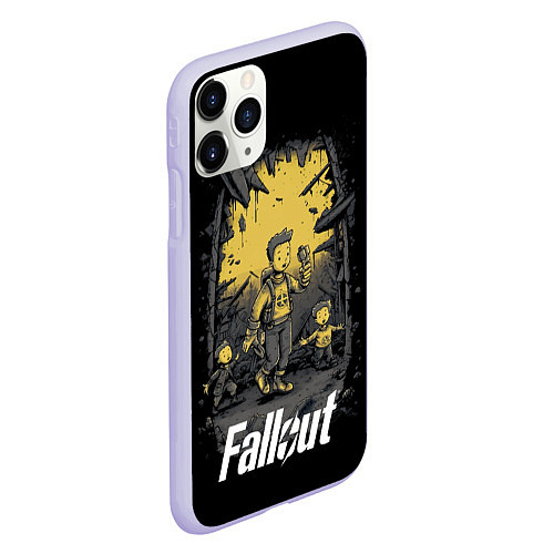 Чехол iPhone 11 Pro матовый Fallout boys / 3D-Светло-сиреневый – фото 2