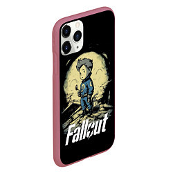 Чехол iPhone 11 Pro матовый Fallout boy, цвет: 3D-малиновый — фото 2