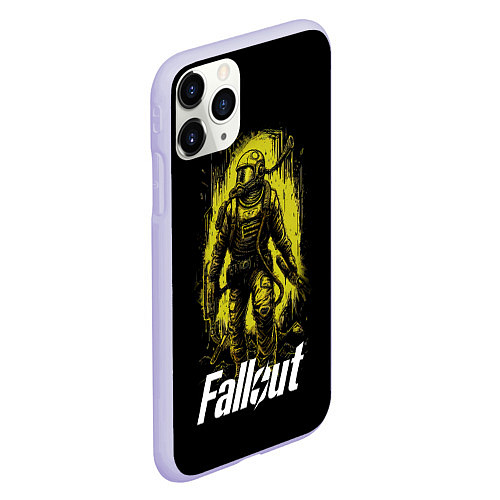 Чехол iPhone 11 Pro матовый Fallout green style / 3D-Светло-сиреневый – фото 2