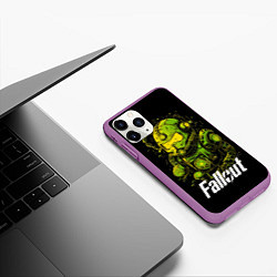Чехол iPhone 11 Pro матовый Зеленая силовая броня, цвет: 3D-фиолетовый — фото 2
