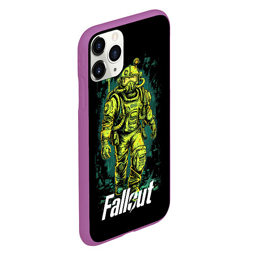 Чехол iPhone 11 Pro матовый Fallout poster game / 3D-Фиолетовый – фото 2