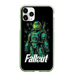 Чехол iPhone 11 Pro матовый Fallout poster style, цвет: 3D-салатовый