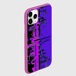 Чехол iPhone 11 Pro матовый Кибер-глитч фиолетовый, цвет: 3D-фиолетовый — фото 2