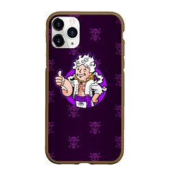 Чехол iPhone 11 Pro матовый One piece - Луффи в стиле Пип-Бой