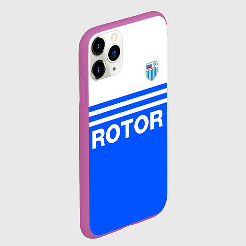 Чехол iPhone 11 Pro матовый ФК Ротор - синии линии / 3D-Фиолетовый – фото 2