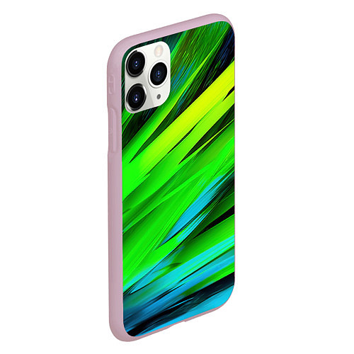 Чехол iPhone 11 Pro матовый Green abstract / 3D-Розовый – фото 2