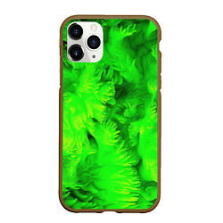 Чехол iPhone 11 Pro матовый Green abstract texture