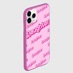 Чехол iPhone 11 Pro матовый Дочь в стиле барби - розовый паттерн, цвет: 3D-фиолетовый — фото 2