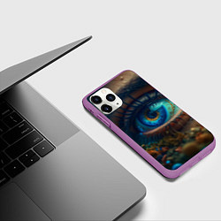 Чехол iPhone 11 Pro матовый Неоновый глаз, цвет: 3D-фиолетовый — фото 2