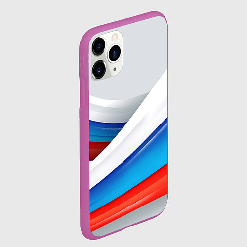 Чехол iPhone 11 Pro матовый Российские флаги / 3D-Фиолетовый – фото 2