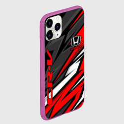Чехол iPhone 11 Pro матовый Honda - CR-V - геометрия, цвет: 3D-фиолетовый — фото 2