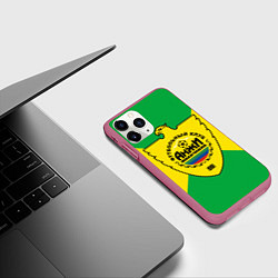 Чехол iPhone 11 Pro матовый ФК Анжи, цвет: 3D-малиновый — фото 2