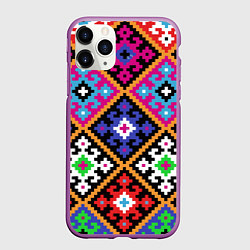 Чехол iPhone 11 Pro матовый Колорит, цвет: 3D-фиолетовый