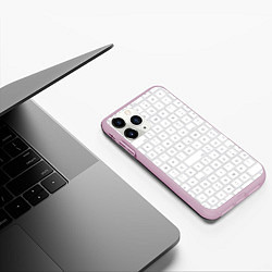 Чехол iPhone 11 Pro матовый Клавиатура apple, цвет: 3D-розовый — фото 2