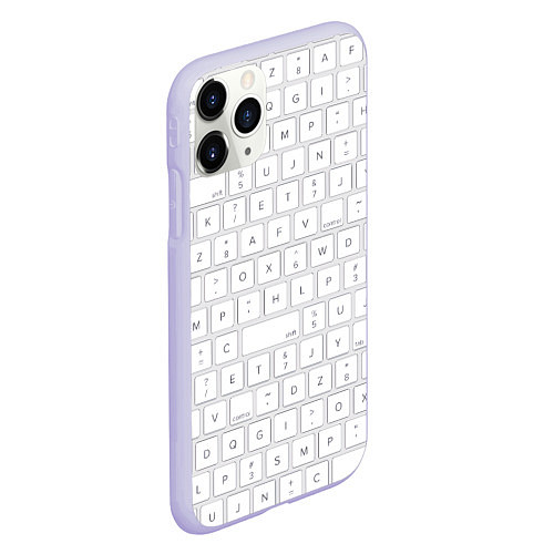 Чехол iPhone 11 Pro матовый Клавиатура apple / 3D-Светло-сиреневый – фото 2
