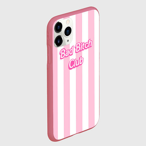 Чехол iPhone 11 Pro матовый Bad Bitch Club - barbie style / 3D-Малиновый – фото 2
