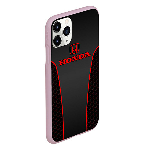 Чехол iPhone 11 Pro матовый Honda - униформа красная / 3D-Розовый – фото 2