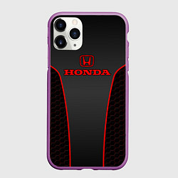 Чехол iPhone 11 Pro матовый Honda - униформа красная, цвет: 3D-фиолетовый