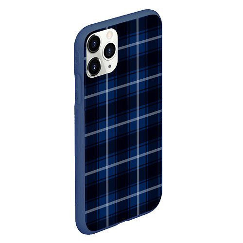 Чехол iPhone 11 Pro матовый Шотландка тёмно-синий / 3D-Тёмно-синий – фото 2